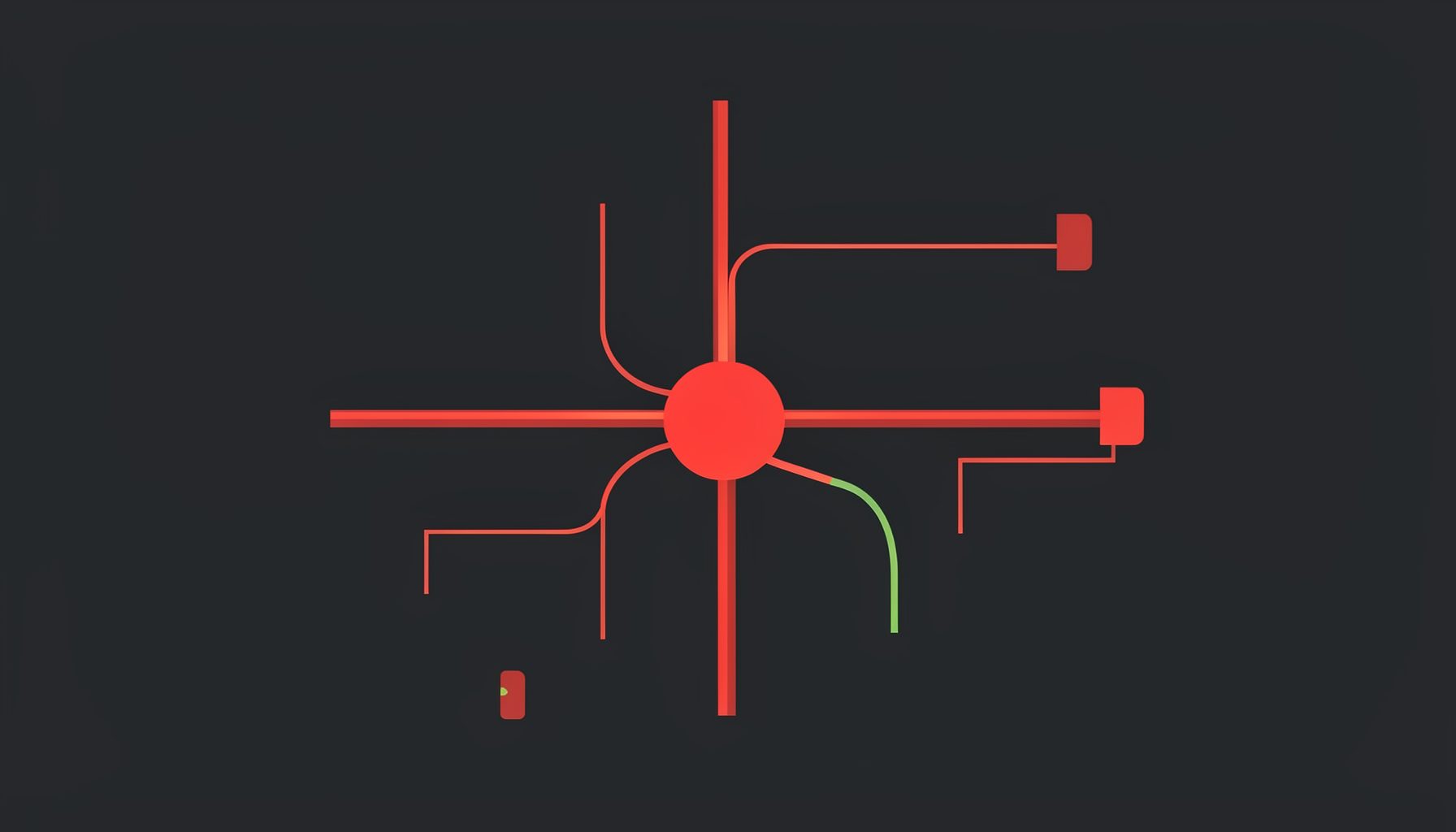 Flat vector illustration of a home telephone wiring layout showing extension sockets branching from a central point
